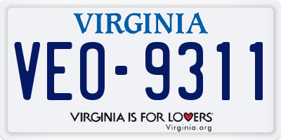 VA license plate VEO9311