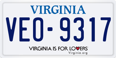 VA license plate VEO9317