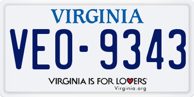 VA license plate VEO9343