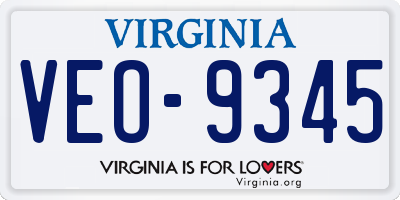 VA license plate VEO9345