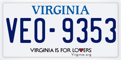 VA license plate VEO9353