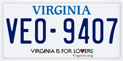 VA license plate VEO9407