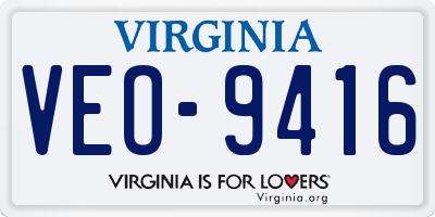 VA license plate VEO9416