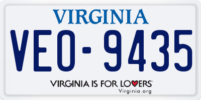 VA license plate VEO9435