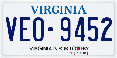 VA license plate VEO9452