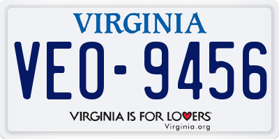 VA license plate VEO9456