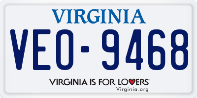 VA license plate VEO9468