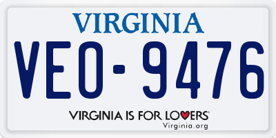 VA license plate VEO9476