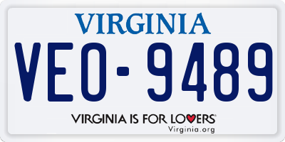 VA license plate VEO9489