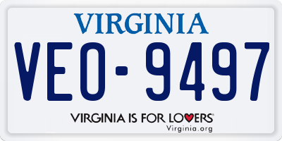 VA license plate VEO9497