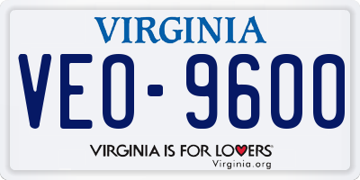 VA license plate VEO9600