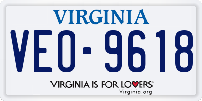 VA license plate VEO9618