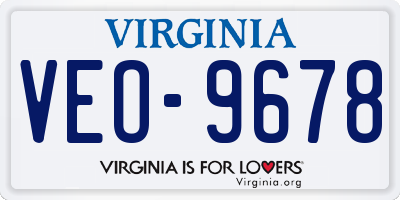 VA license plate VEO9678