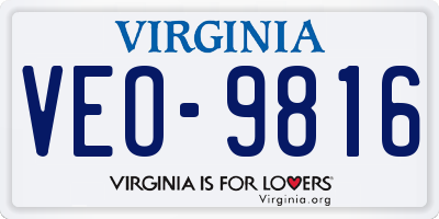 VA license plate VEO9816