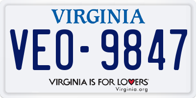 VA license plate VEO9847