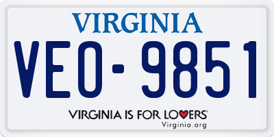 VA license plate VEO9851