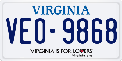 VA license plate VEO9868
