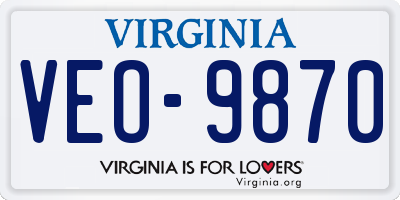 VA license plate VEO9870