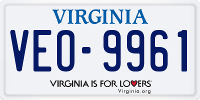 VA license plate VEO9961
