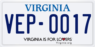 VA license plate VEP0017