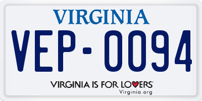 VA license plate VEP0094