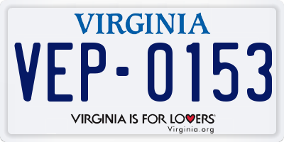 VA license plate VEP0153