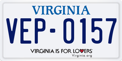 VA license plate VEP0157