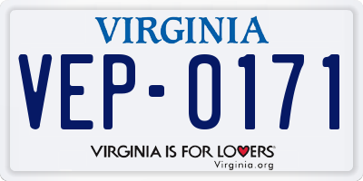 VA license plate VEP0171