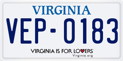 VA license plate VEP0183
