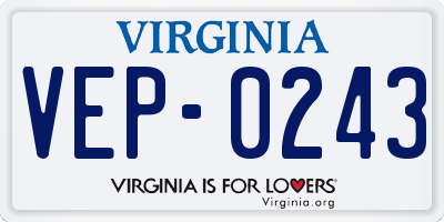 VA license plate VEP0243