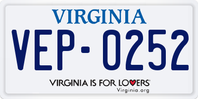 VA license plate VEP0252