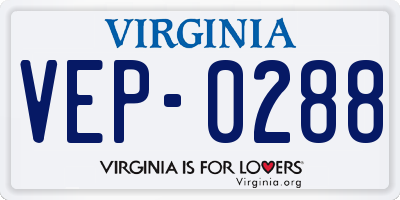 VA license plate VEP0288