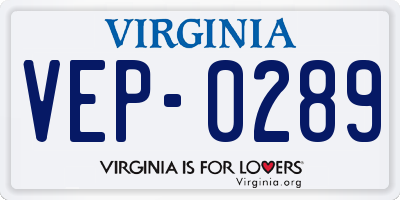 VA license plate VEP0289