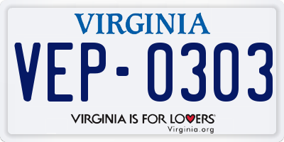 VA license plate VEP0303