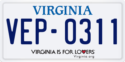 VA license plate VEP0311