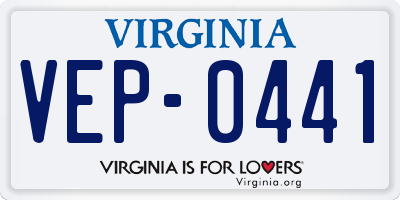 VA license plate VEP0441