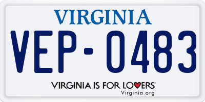 VA license plate VEP0483