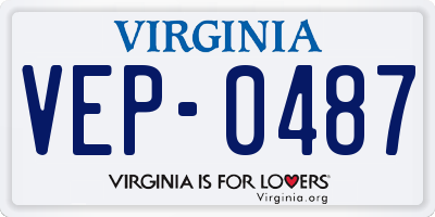 VA license plate VEP0487