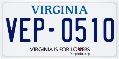 VA license plate VEP0510
