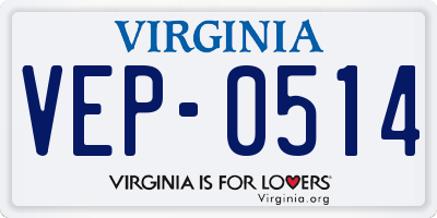 VA license plate VEP0514