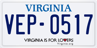 VA license plate VEP0517