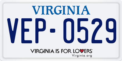 VA license plate VEP0529