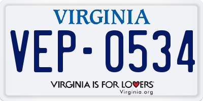 VA license plate VEP0534