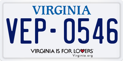 VA license plate VEP0546
