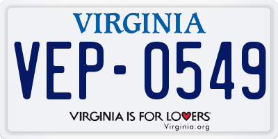 VA license plate VEP0549