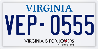 VA license plate VEP0555