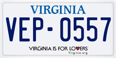 VA license plate VEP0557