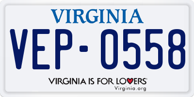 VA license plate VEP0558