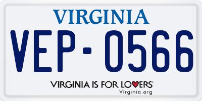 VA license plate VEP0566