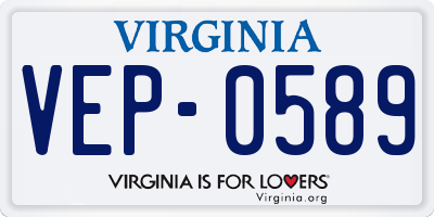 VA license plate VEP0589